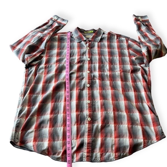 Tommy Bahama Men’s Red & Grey Plaid Long Sleeve Button Front Shirt, XXL - Picture 10 of 10